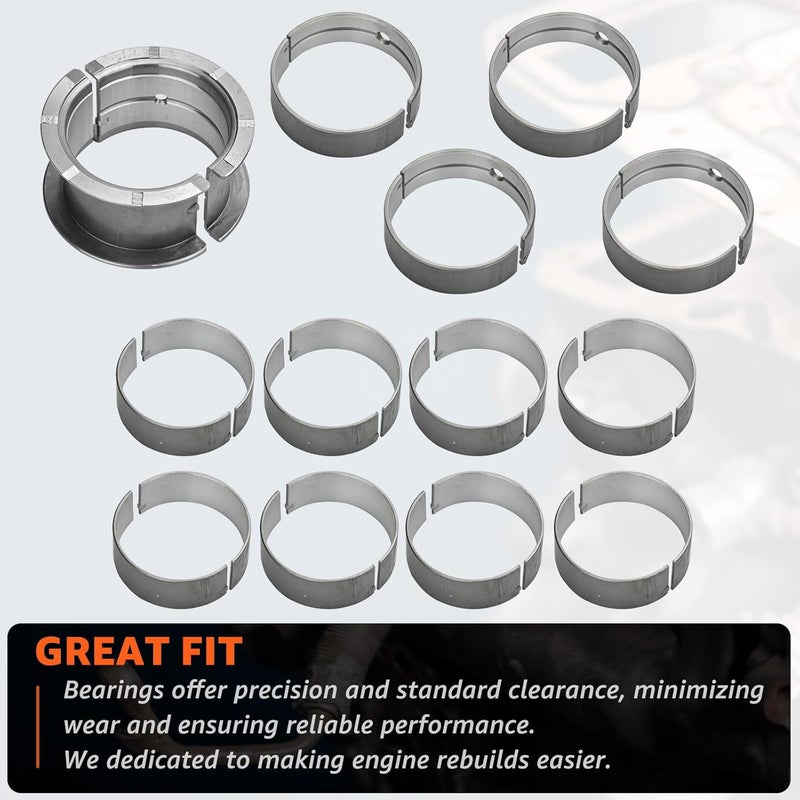 CHARMKER STD Main & Rod Bearings Kit Compatible with Chevy GM 1968-2002 SBC 350 305 327 307 5.7L 5.0L V8 Car & Truck Engines - 2.450in Journal Standard Size Replace# MS909A BC296J BB253J CB663A 8-2555A - Image 5